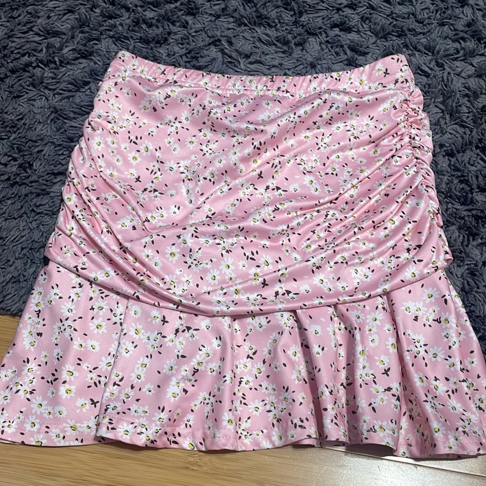 pink flower skirt